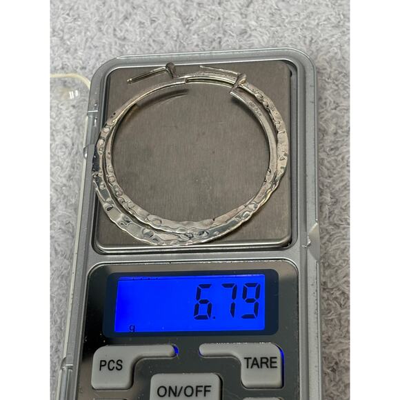 Silpada Sterling Silver Hammered Texture Large Hoop Earrings #63712 - Picture 8 of 8